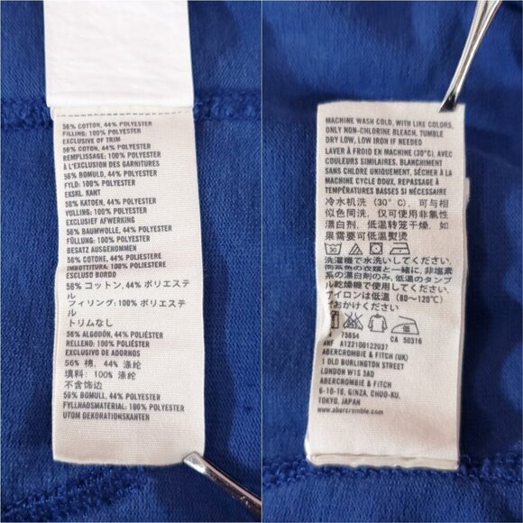 VTG Y2K Abercrombie & Fitch XL Muscle Blue Distressed Hoodie Button Front Jacket - Picture 14 of 16